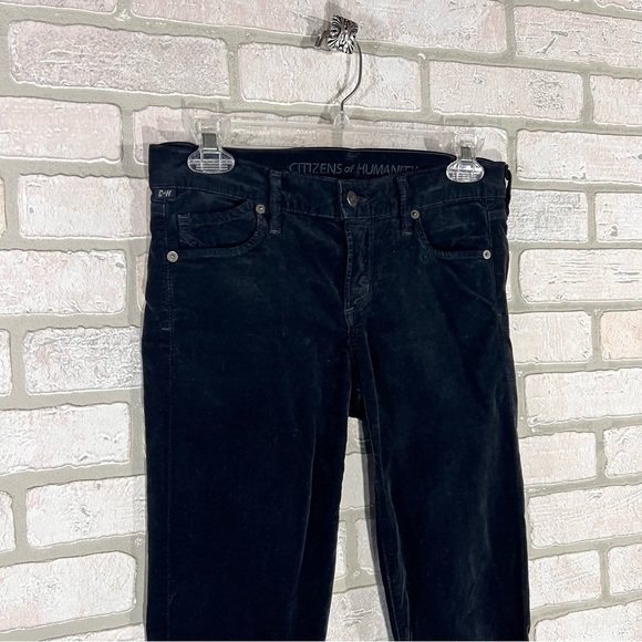 Citizens of Humanity Avedon Skinny Black Velvet Jeans Size 25 - Picture 5 of 12